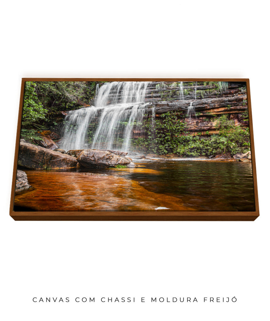 Quadro Decorativo Cachoeira Águas Cristalinas - Horizontal
