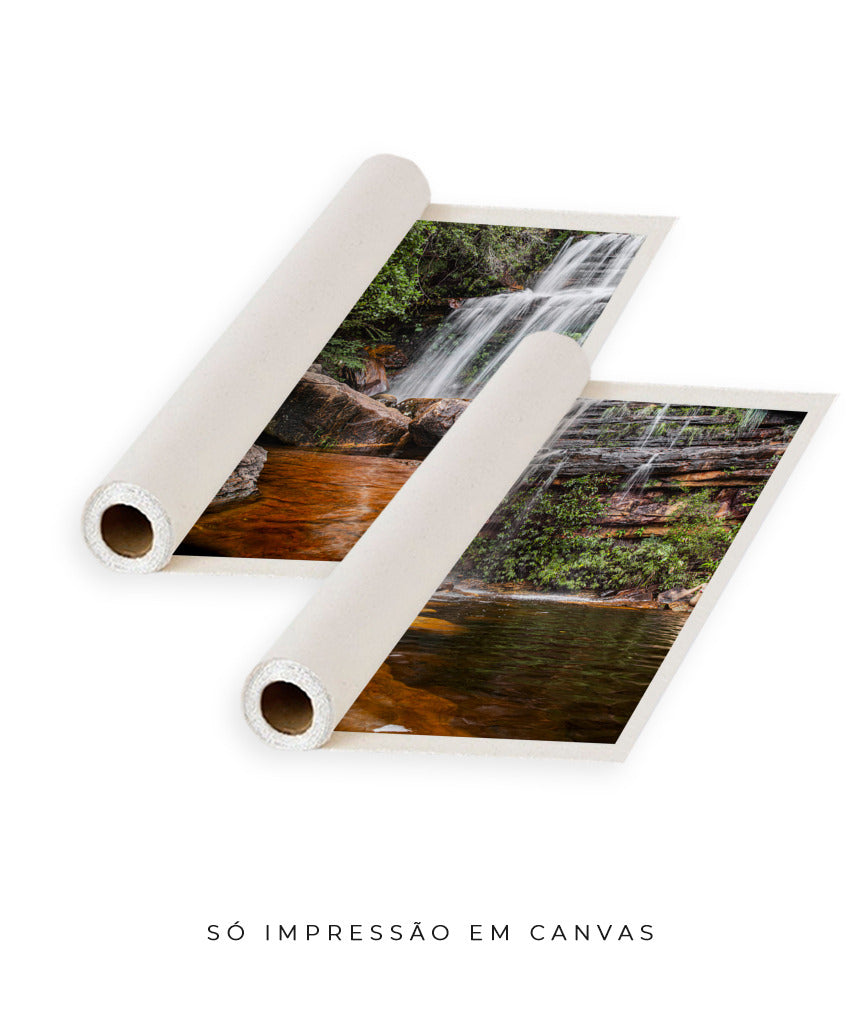 Quadro Decorativo Cachoeira Águas Cristalinas- Dupla corte vertical