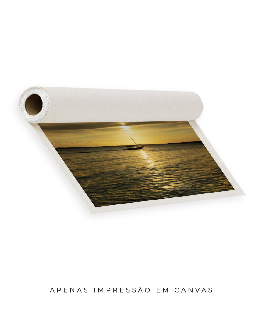 Quadro Decorativo Pôr do Sol Mar Aberto - Horizontal