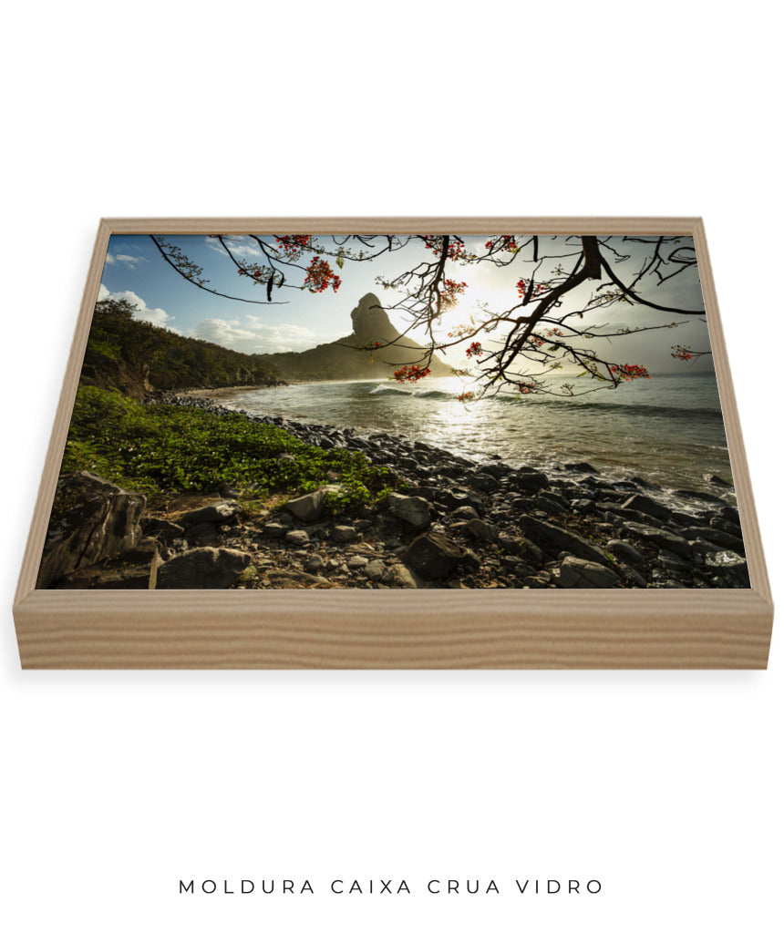 Quadro Decorativo Pôr do Sol e Galhos Secos - Horizontal