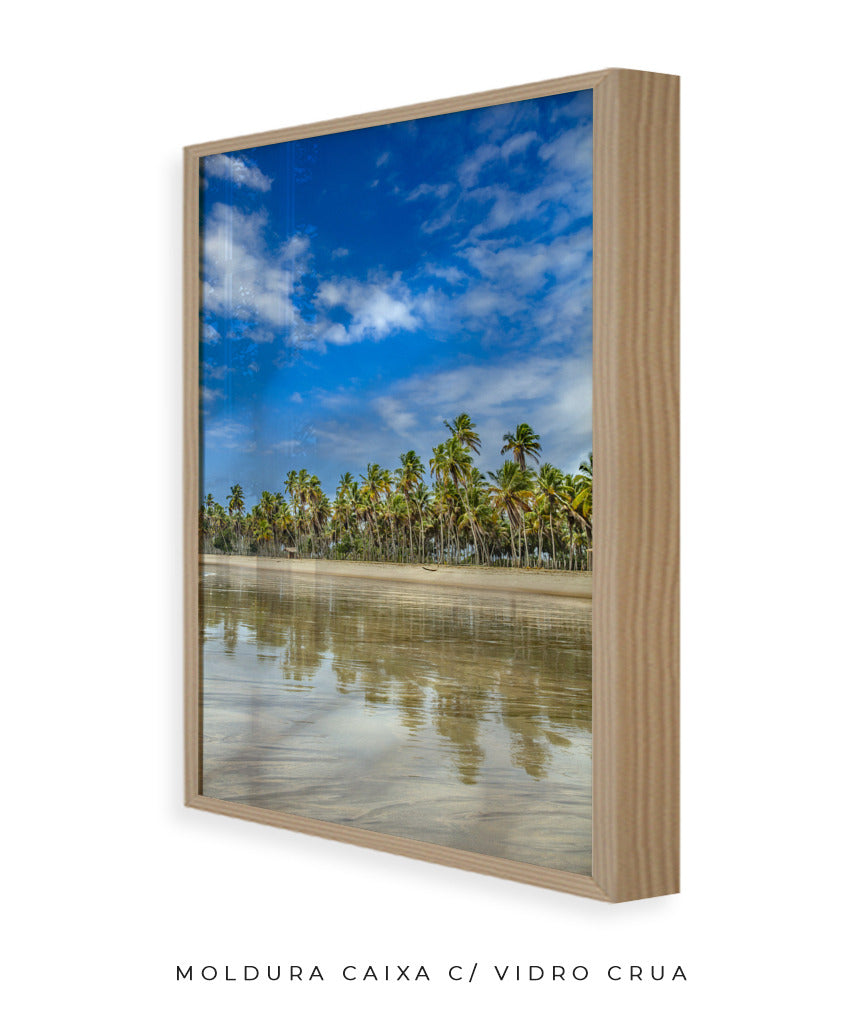 Quadro Decorativo Praia, Mar e Coqueiral