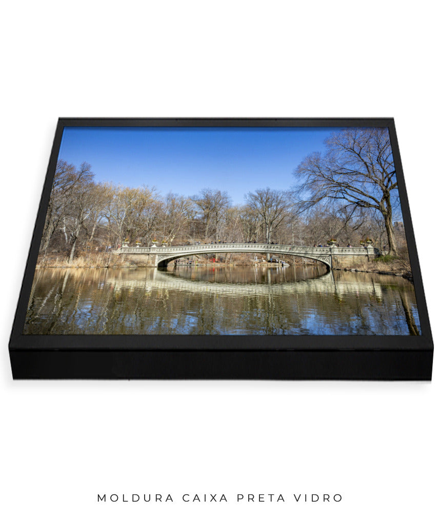 Quadro Decorativo Ponte e Lago de Nova York - Horizontal