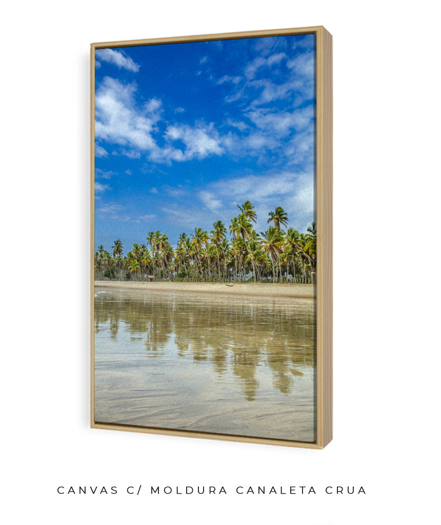 Quadro Decorativo Praia, Mar e Coqueiral