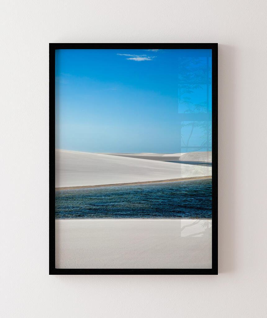 Quadro Decorativo Lençóis Maranhenses - Areia Branca e Mar - Vertical