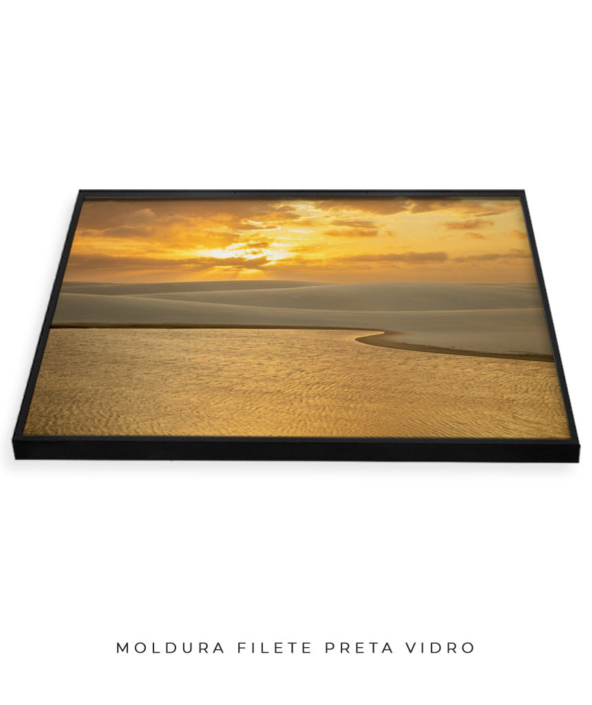 Quadro Decorativo Pôr do Sol - Céu Laranja - Horizontal