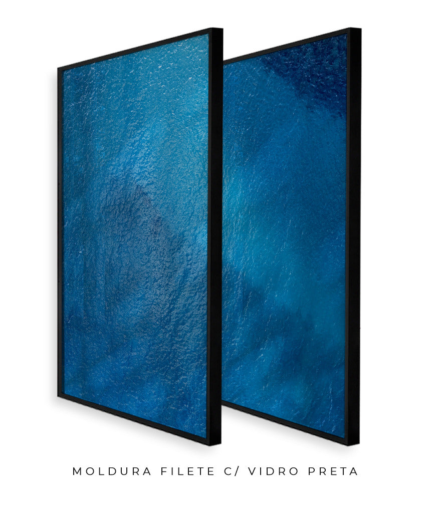Quadro Decorativo Texturas -Tons Azuis-Dupla