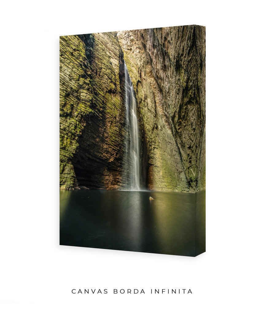 Quadro Decorativo Cachoeira e Rocha
