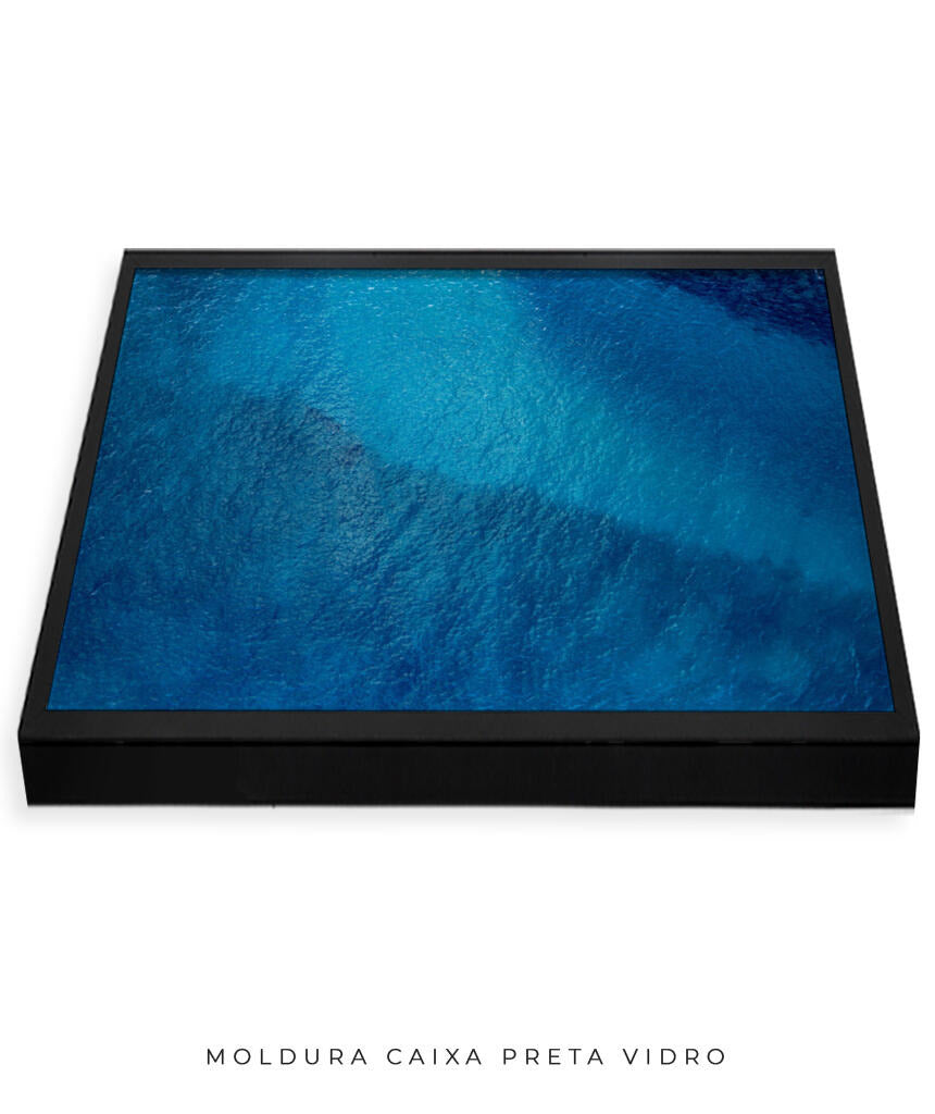 Quadro Decorativo Abstrato e curvas -Tons de azul