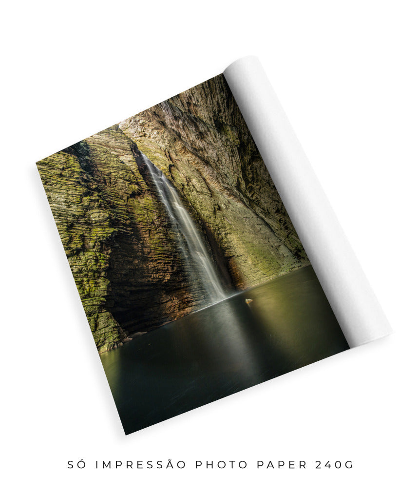 Quadro Decorativo Cachoeira e Rocha
