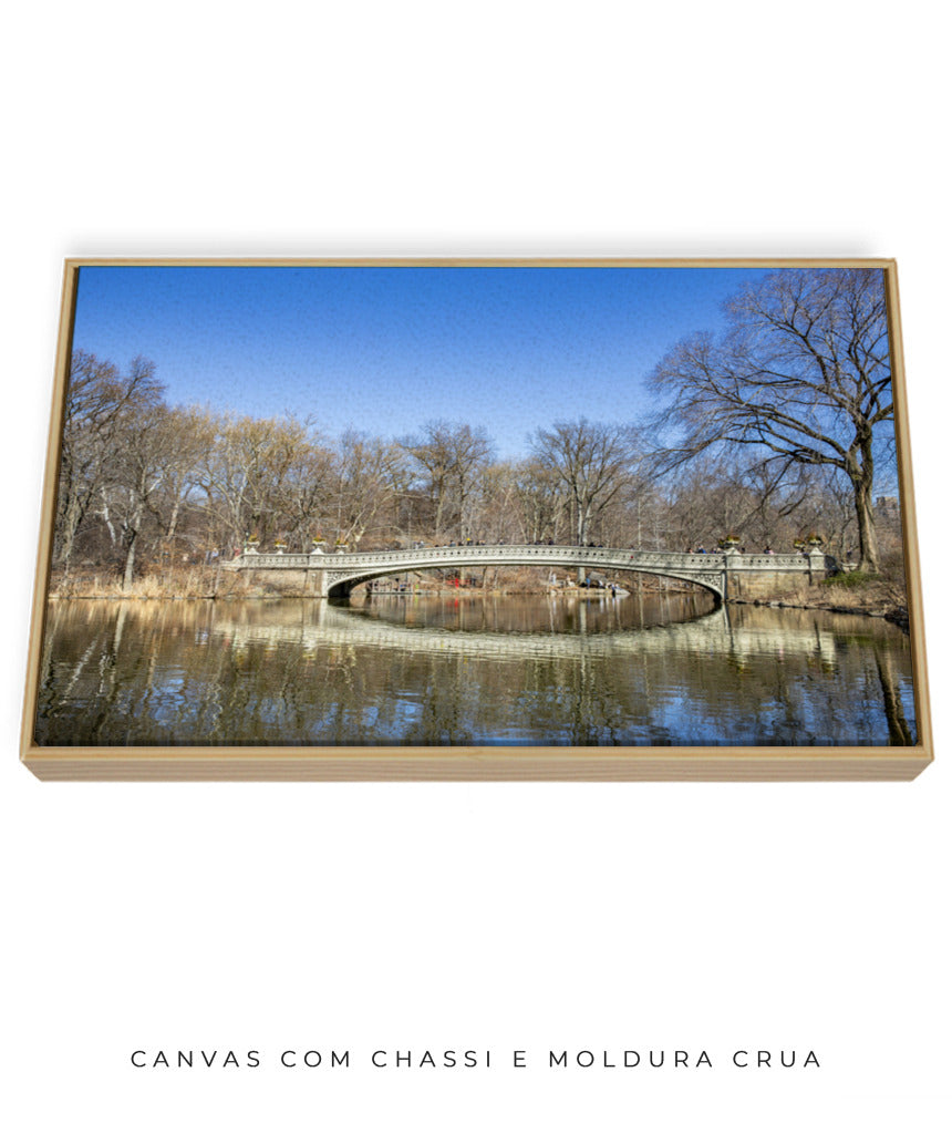 Quadro Decorativo Ponte e Lago de Nova York - Horizontal