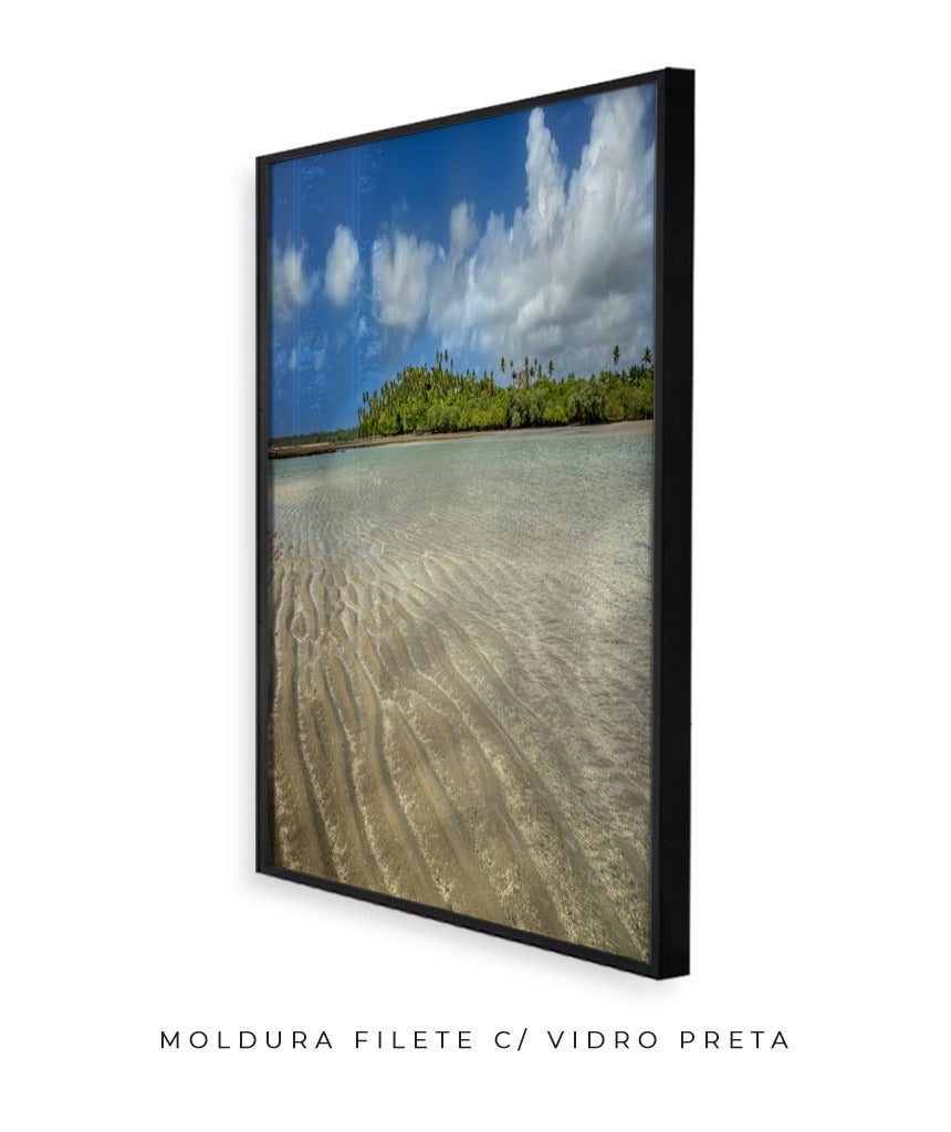 Quadro Decorativo Praia , Areia e Árvores.