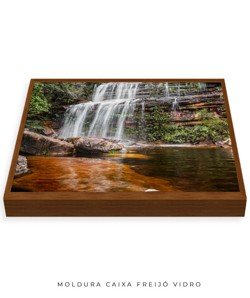 Quadro Decorativo Cachoeira Águas Cristalinas - Horizontal