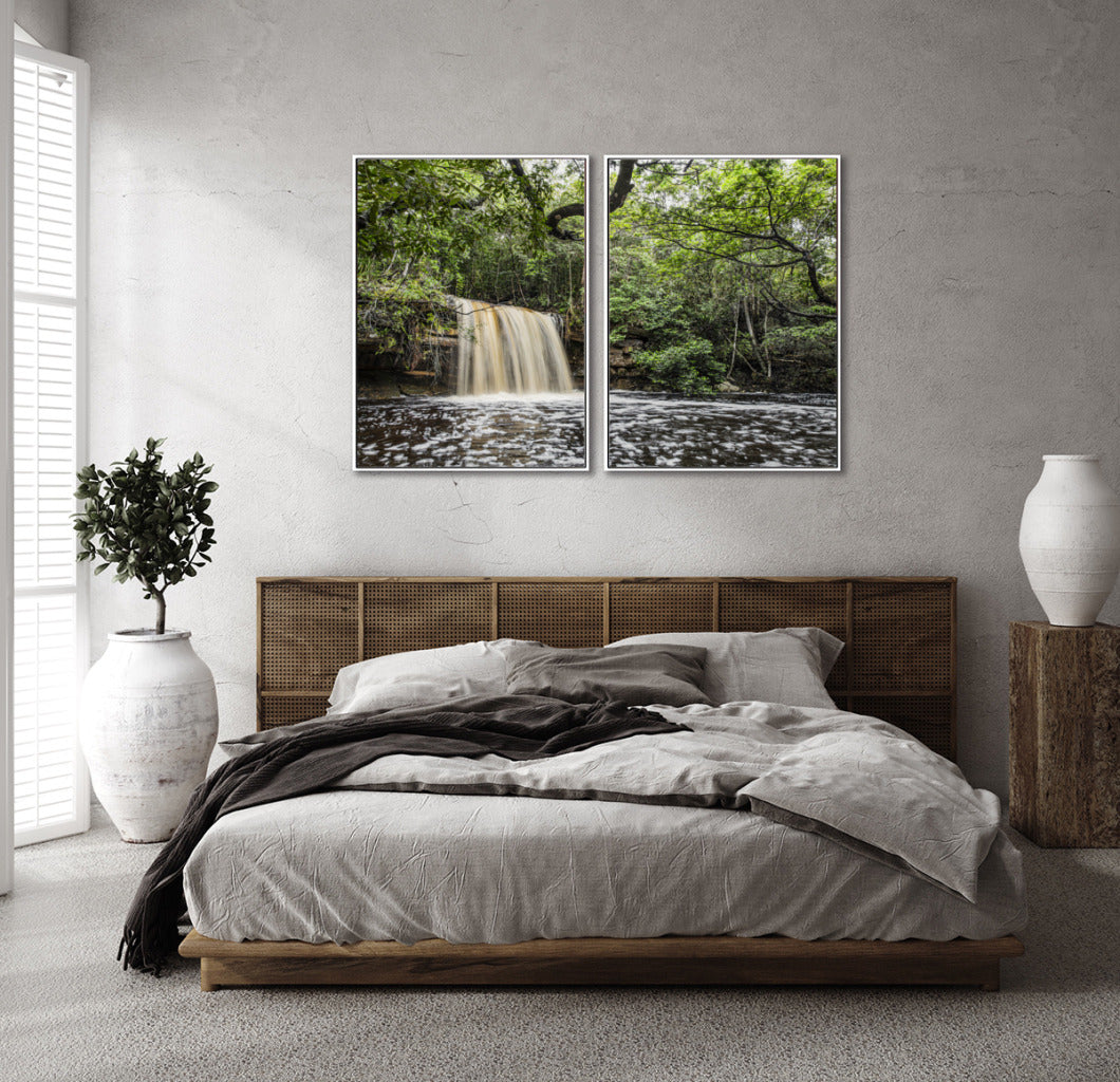 Quadro Decorativo Cachoeira e Natureza -Dupla