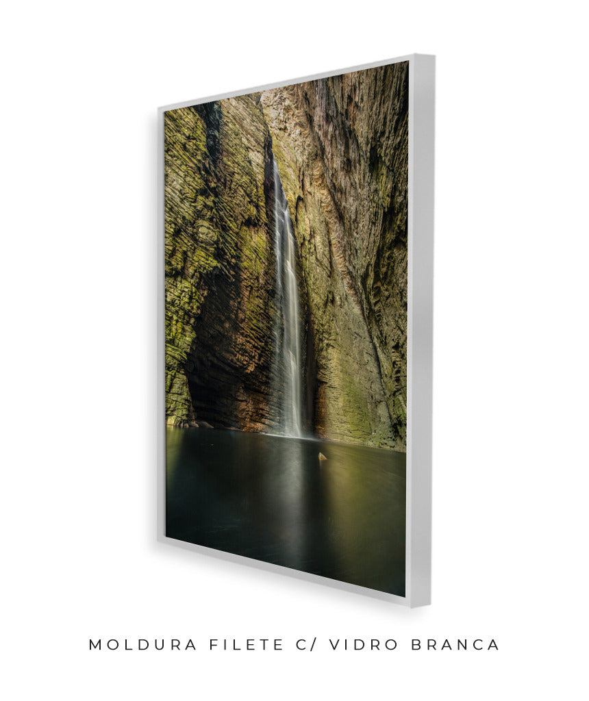 Quadro Decorativo Cachoeira e Rocha