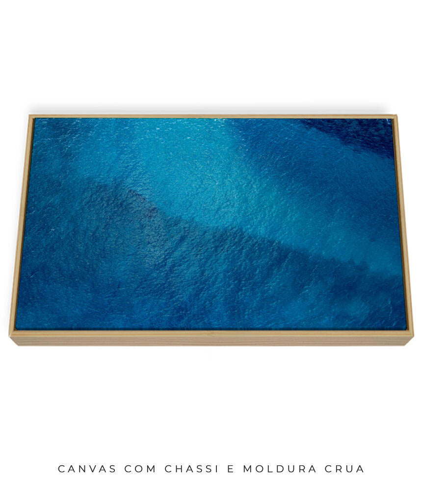 Quadro Decorativo Abstrato e curvas -Tons de azul