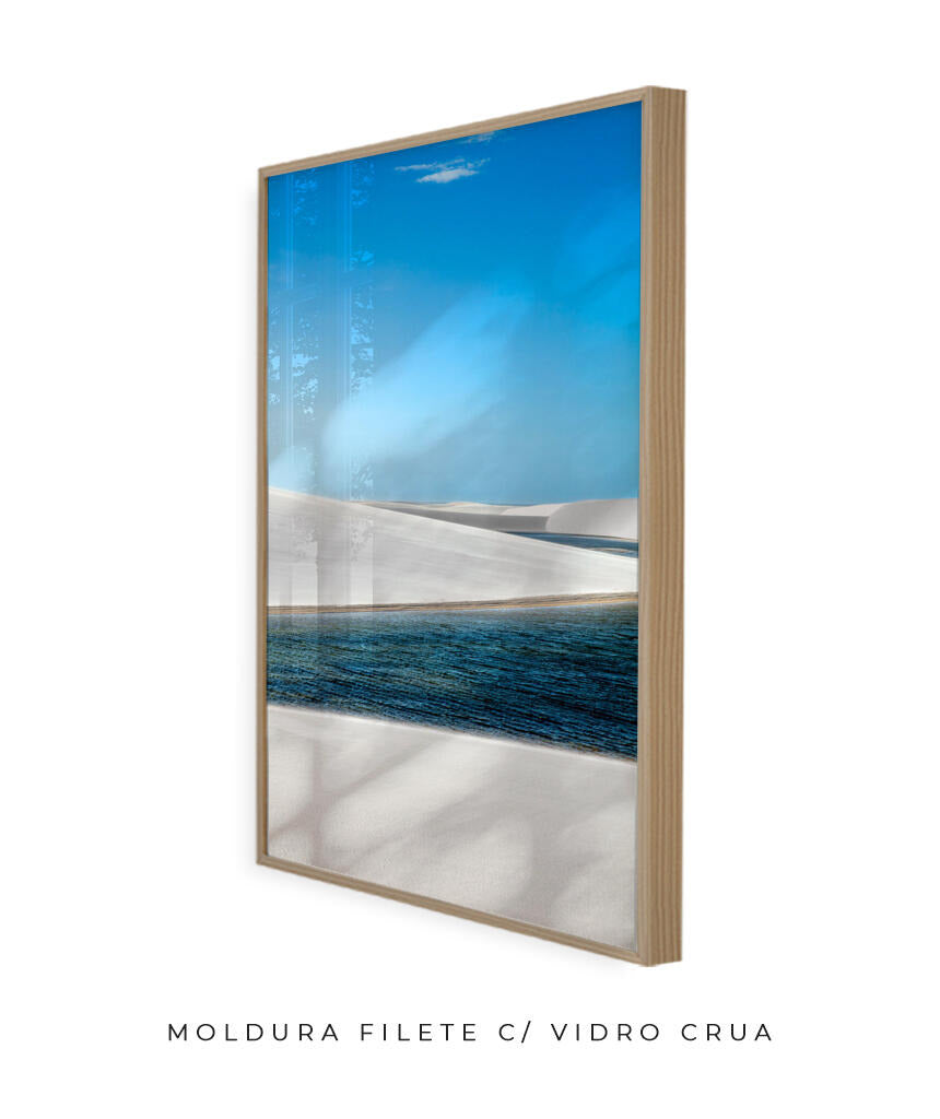 Quadro Decorativo Lençóis Maranhenses - Areia Branca e Mar - Vertical