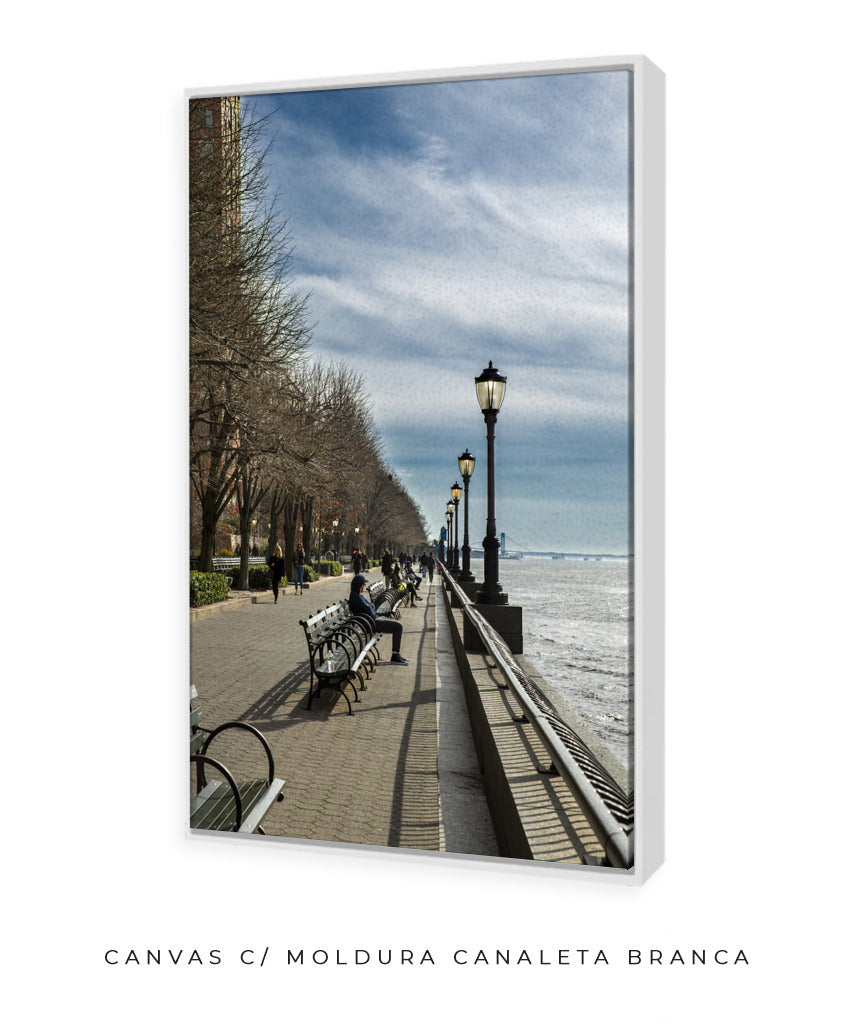 Quadro Decorativo Praça a Beira Mar Nova York