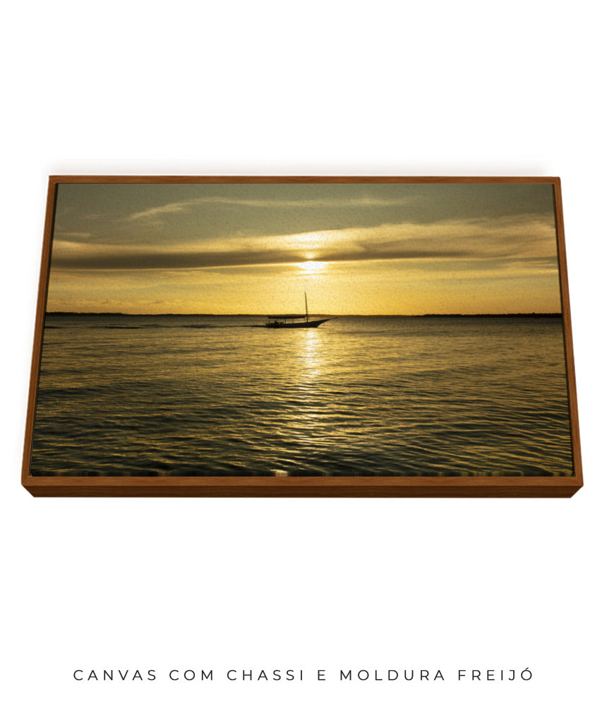 Quadro Decorativo Pôr do Sol Mar Aberto - Horizontal