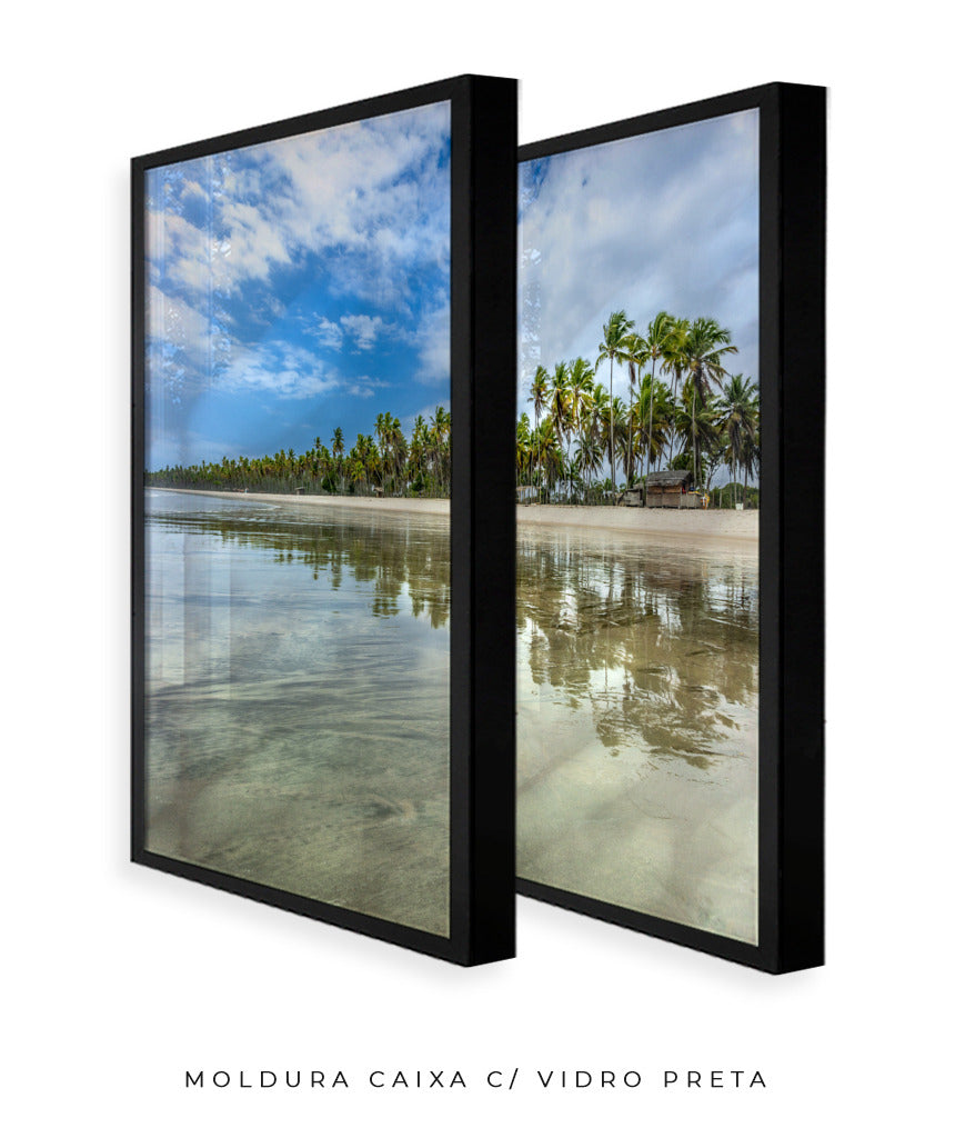 Quadro Decorativo Praia, Mar e Coqueiral - Dupla