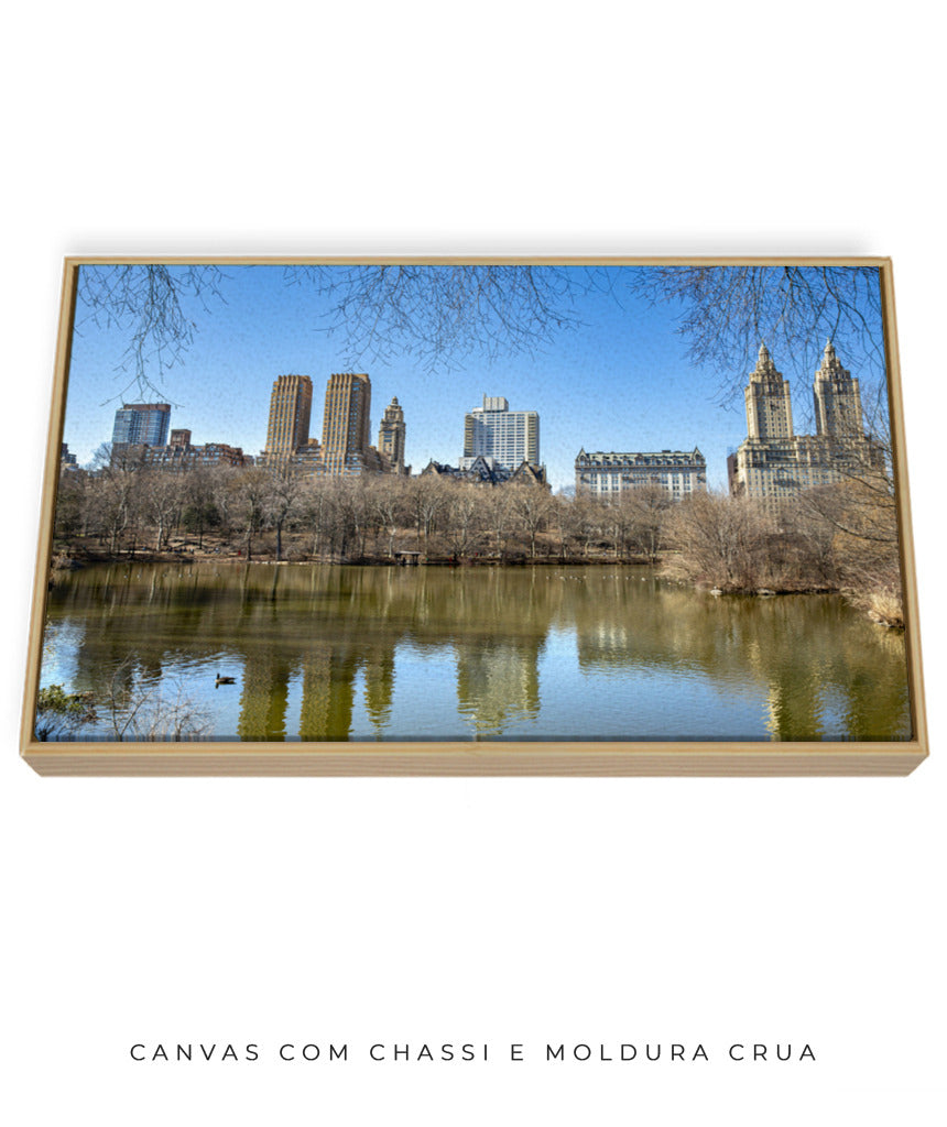 Quadro Decorativo Prédios e Lago de Nova York - Horizontal