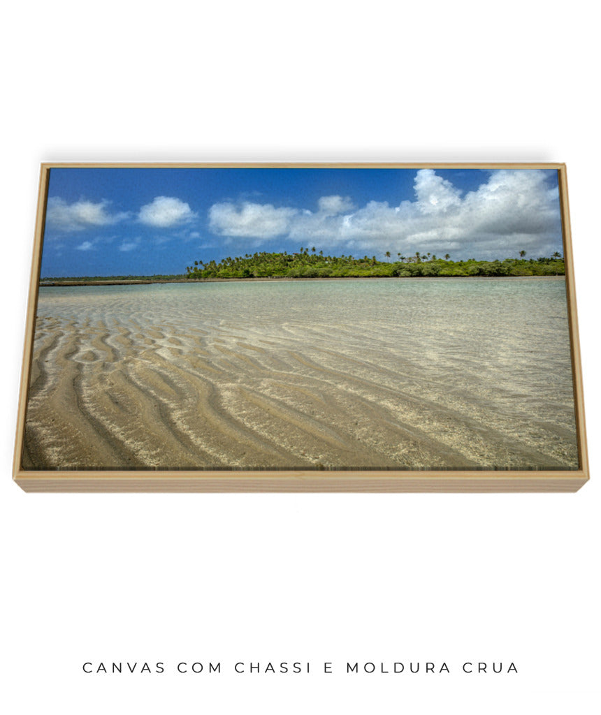 Quadro Decorativo Praia ,Areia e Árvores - Horizontal