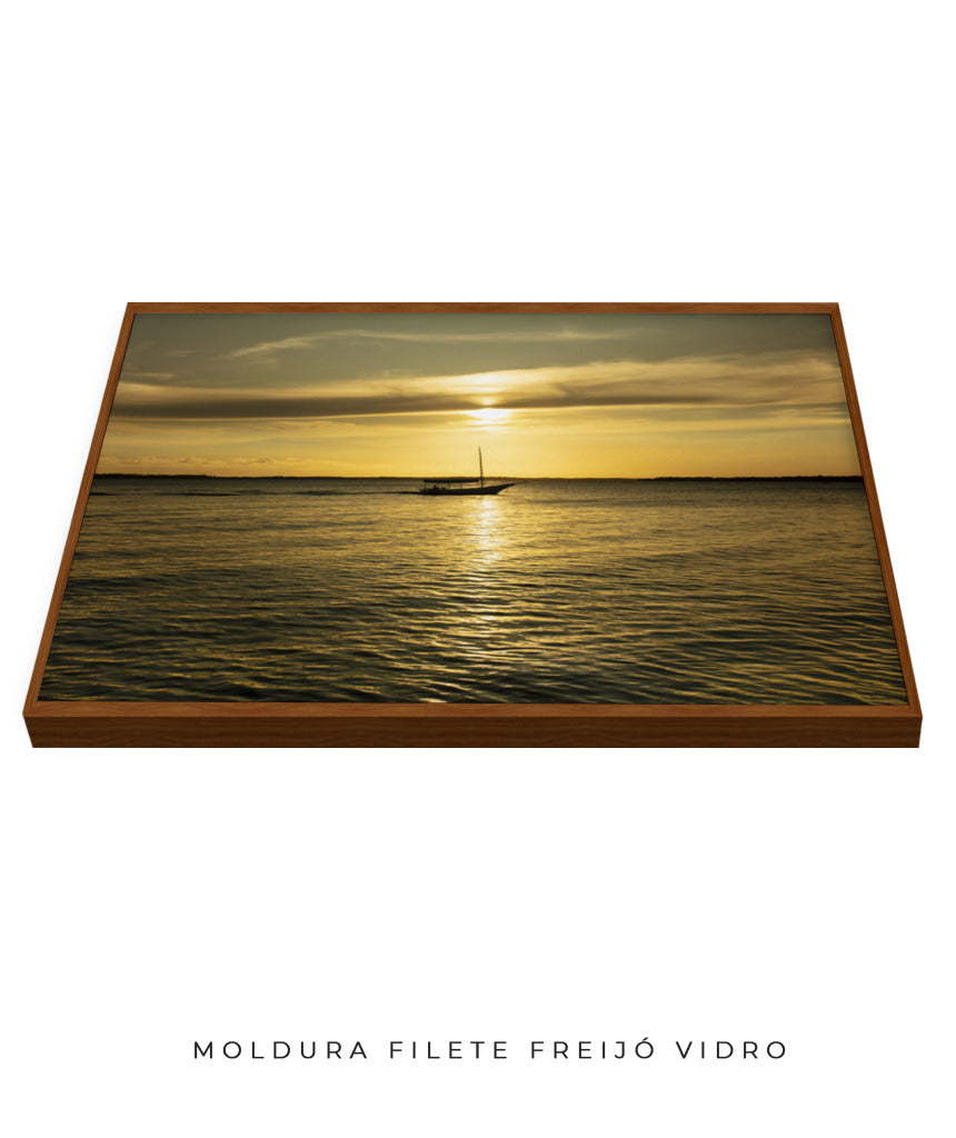 Quadro Decorativo Pôr do Sol Mar Aberto - Horizontal