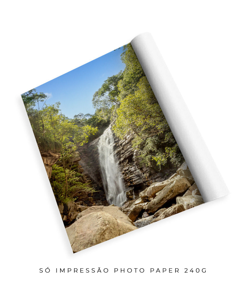 Quadro Decorativo Cachoeira, Natureza e Pedras.