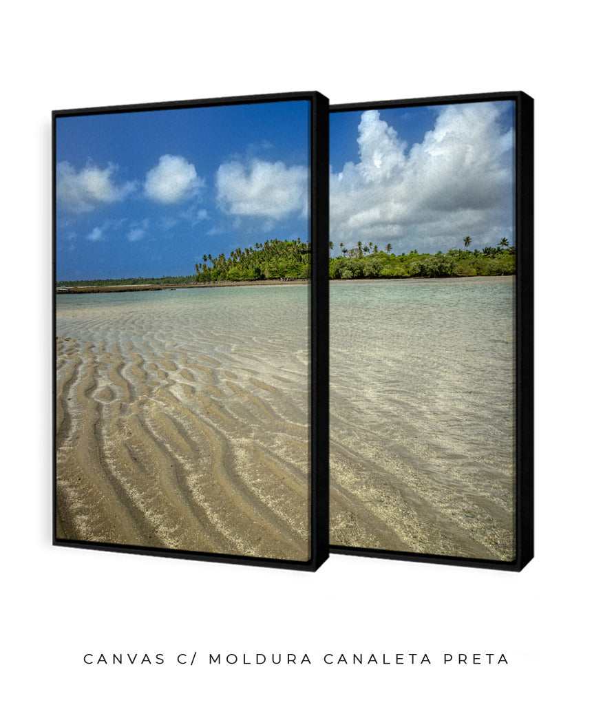 Quadro Decorativo Praia , Areia e Árvores-Dupla