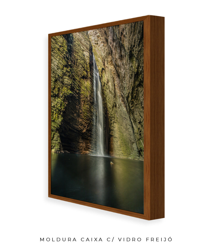 Quadro Decorativo Cachoeira e Rocha