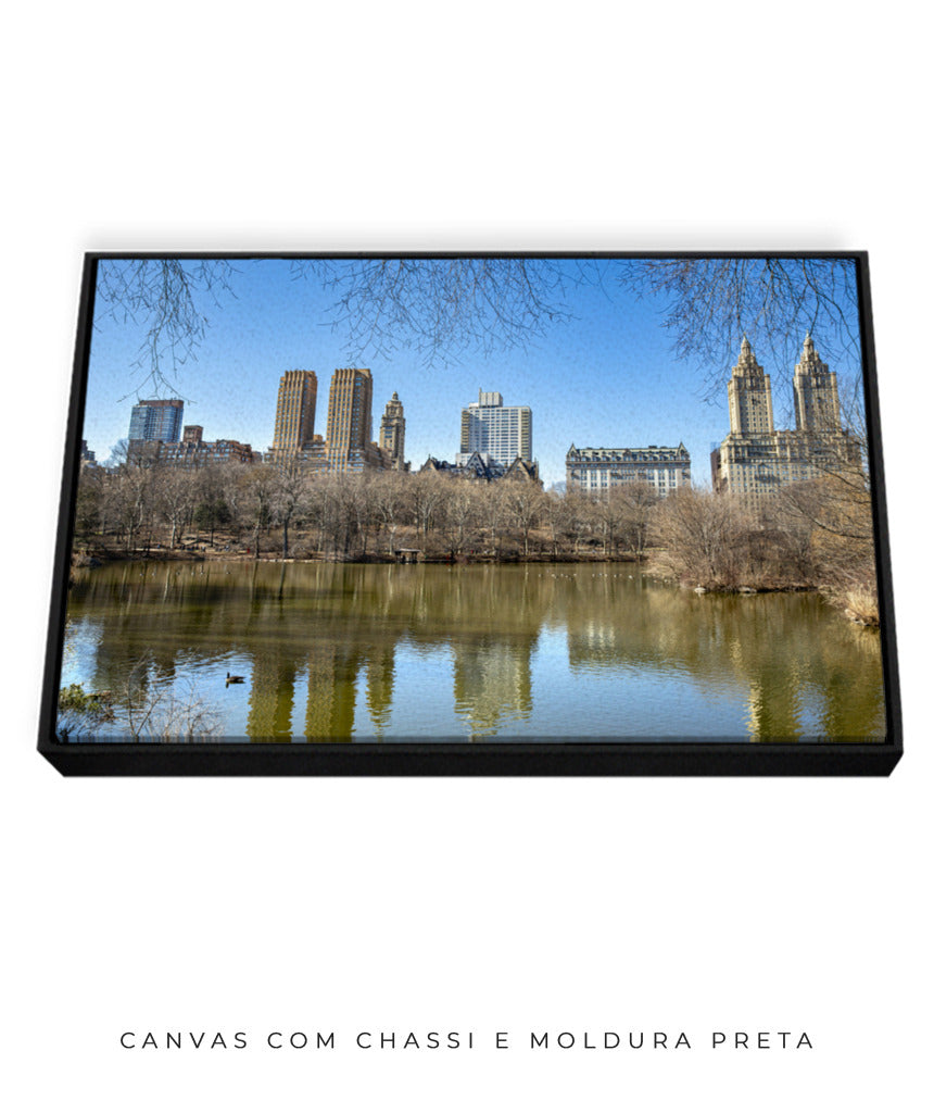 Quadro Decorativo Prédios e Lago de Nova York - Horizontal