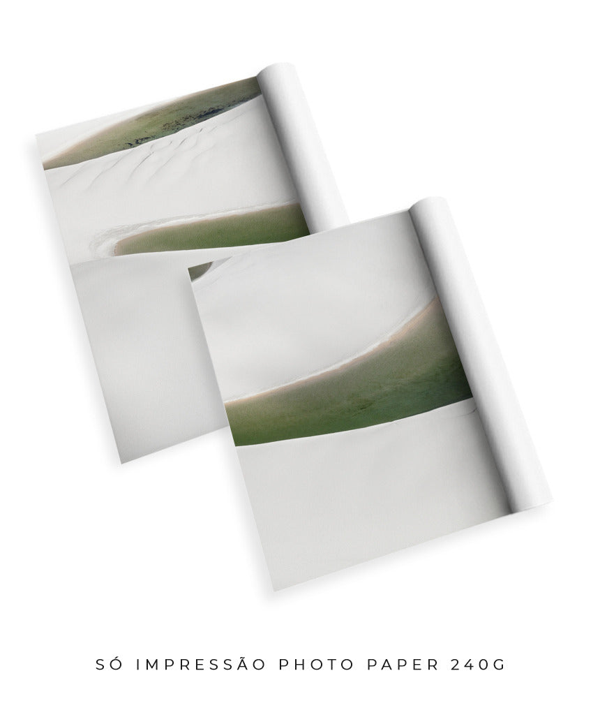 Quadro Decorativo Abstrato e Curvas - Tons Branco, Cinza e Verde-Dupla vertical