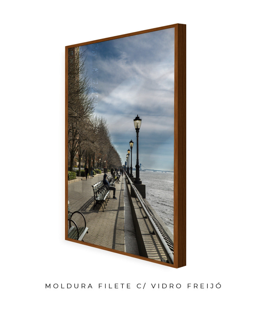 Quadro Decorativo Praça a Beira Mar Nova York