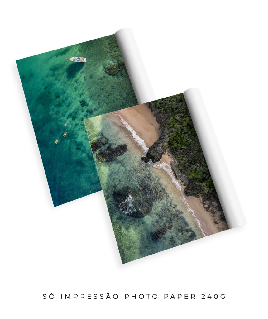 Quadro Decorativo Praia e Mar Verde - Dupla