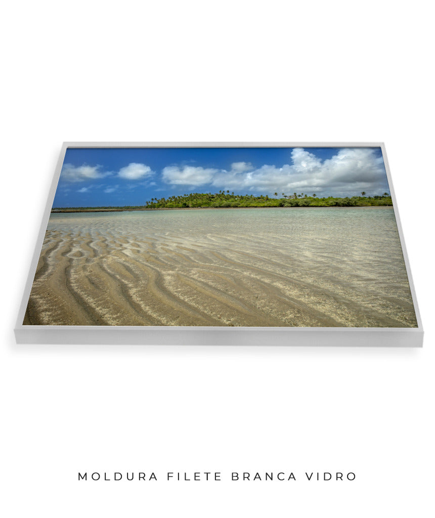 Quadro Decorativo Praia ,Areia e Árvores - Horizontal