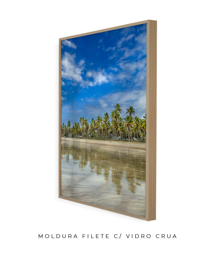 Quadro Decorativo Praia, Mar e Coqueiral