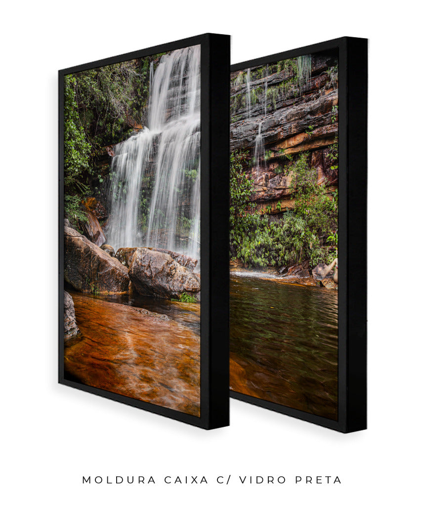 Quadro Decorativo Cachoeira Águas Cristalinas- Dupla corte vertical