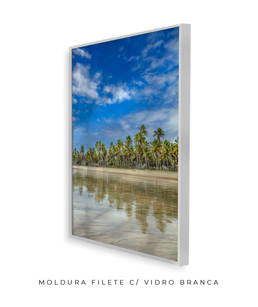 Quadro Decorativo Praia, Mar e Coqueiral