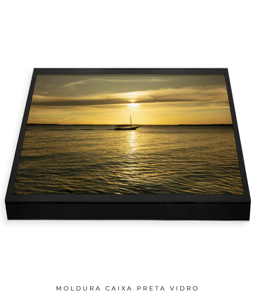 Quadro Decorativo Pôr do Sol Mar Aberto - Horizontal