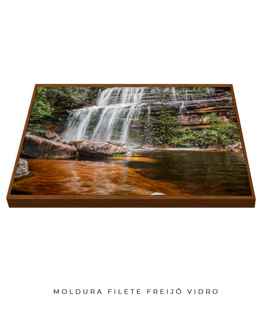 Quadro Decorativo Cachoeira Águas Cristalinas - Horizontal