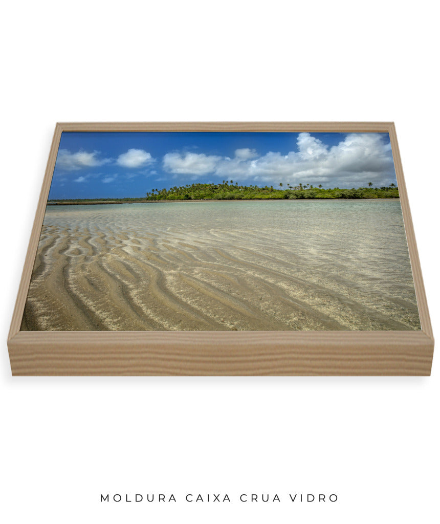Quadro Decorativo Praia ,Areia e Árvores - Horizontal