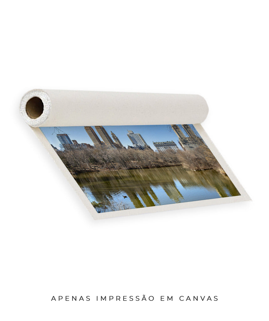 Quadro Decorativo Prédios e Lago de Nova York - Horizontal