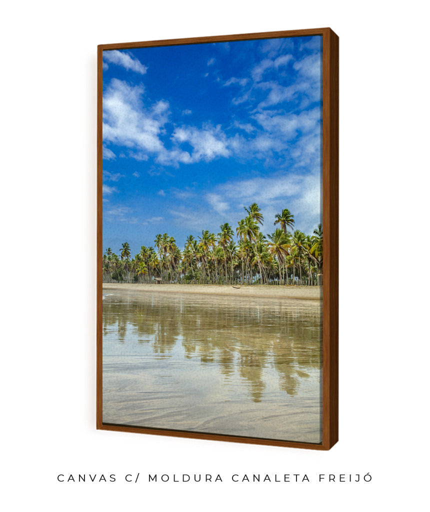 Quadro Decorativo Praia, Mar e Coqueiral
