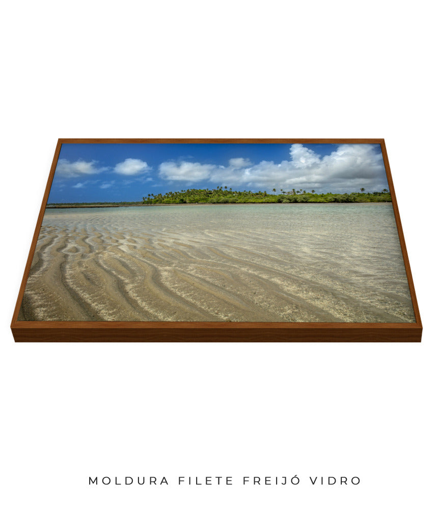 Quadro Decorativo Praia ,Areia e Árvores - Horizontal