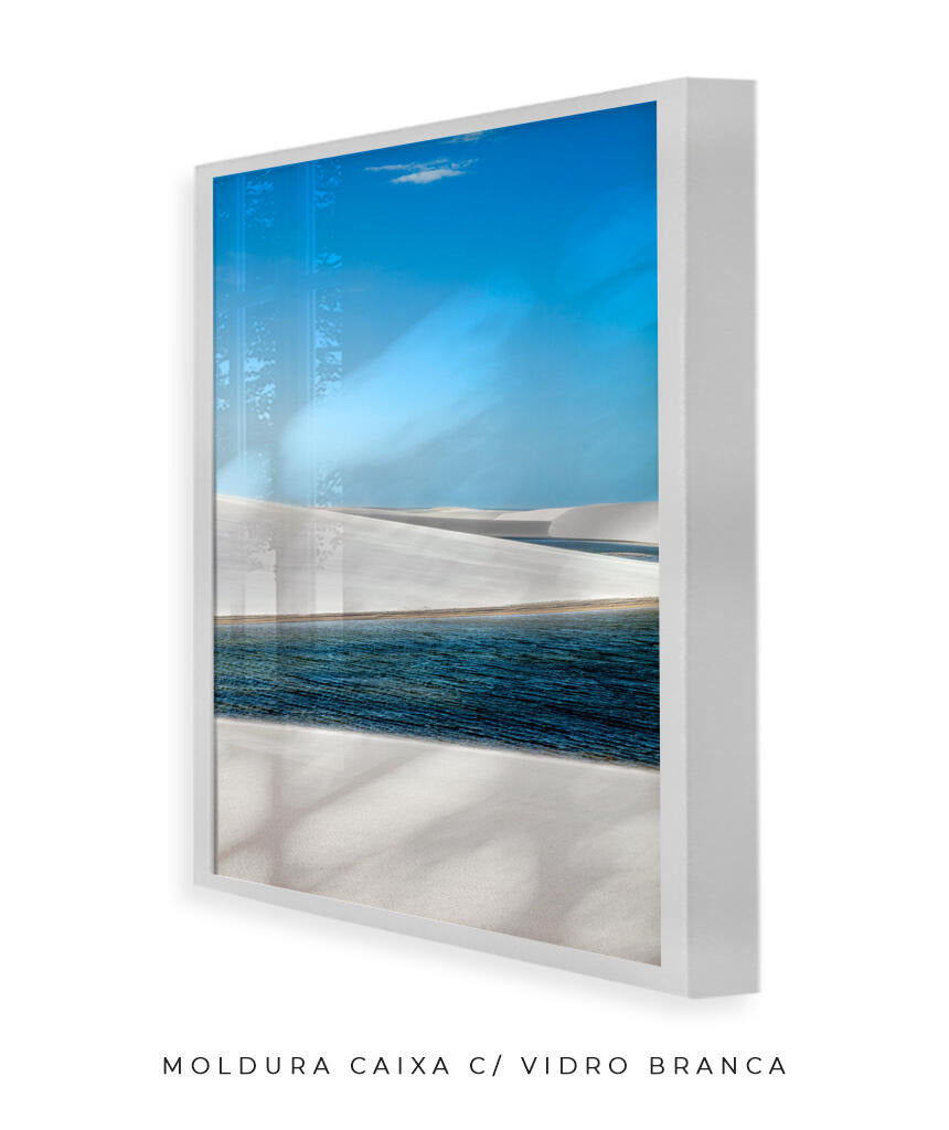 Quadro Decorativo Lençóis Maranhenses - Areia Branca e Mar - Vertical