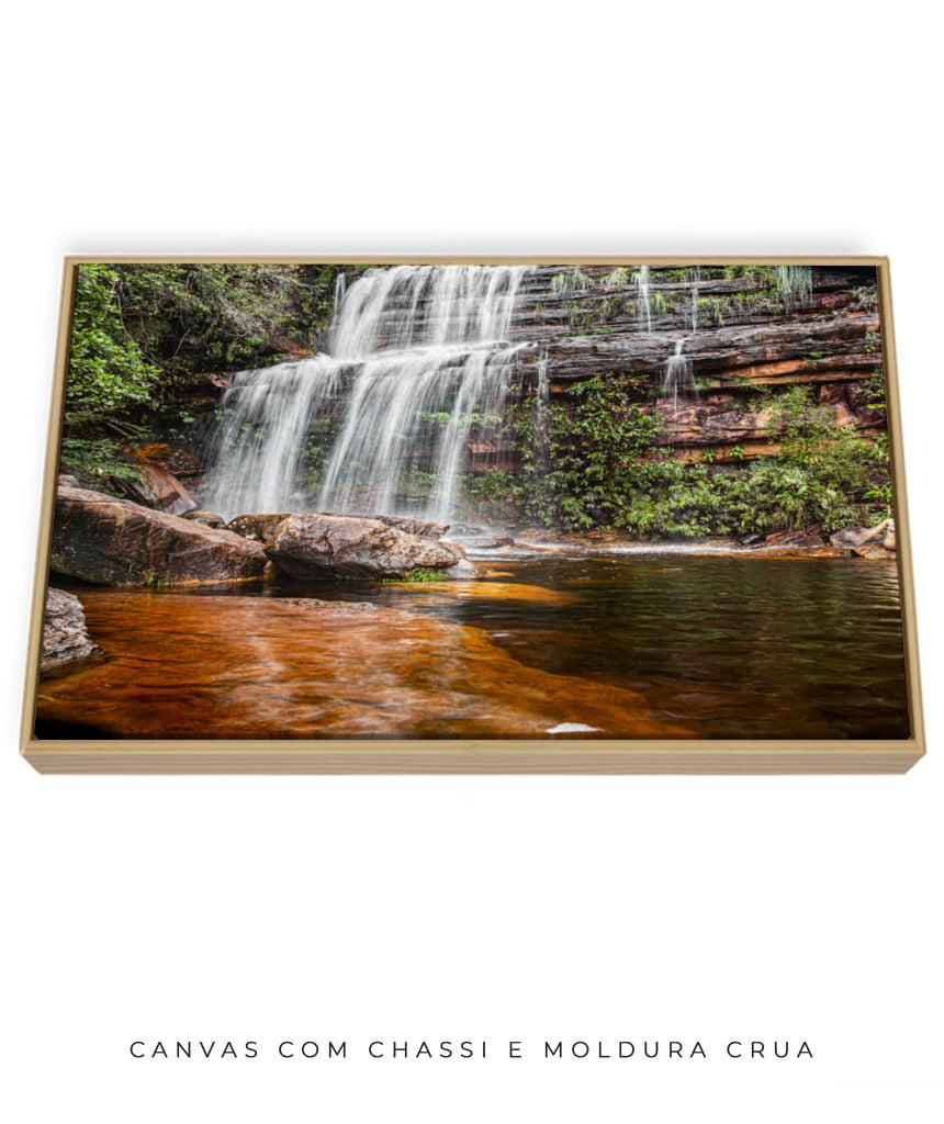 Quadro Decorativo Cachoeira Águas Cristalinas - Horizontal