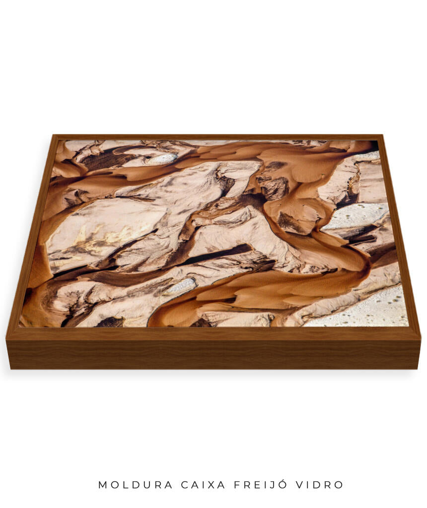 Quadro Decorativo Abstrato e curvas - Variações de tons