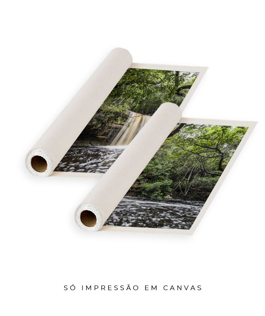 Quadro Decorativo Cachoeira e Natureza -Dupla