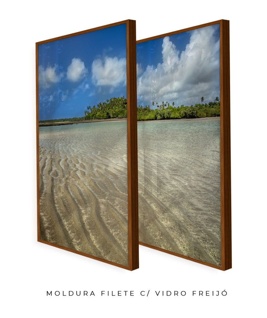 Quadro Decorativo Praia , Areia e Árvores-Dupla