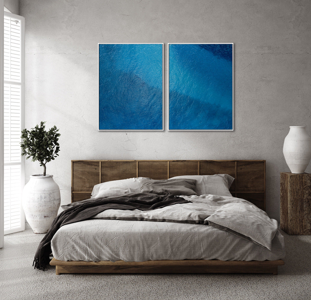 Quadro Decorativo Texturas -Tons Azuis-Dupla