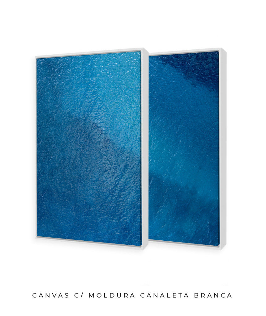 Quadro Decorativo Texturas -Tons Azuis-Dupla